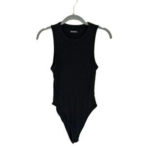 NADAM Bodysuit Knitted Modal Cashmere Black Crewneck Fitted Size XSmall